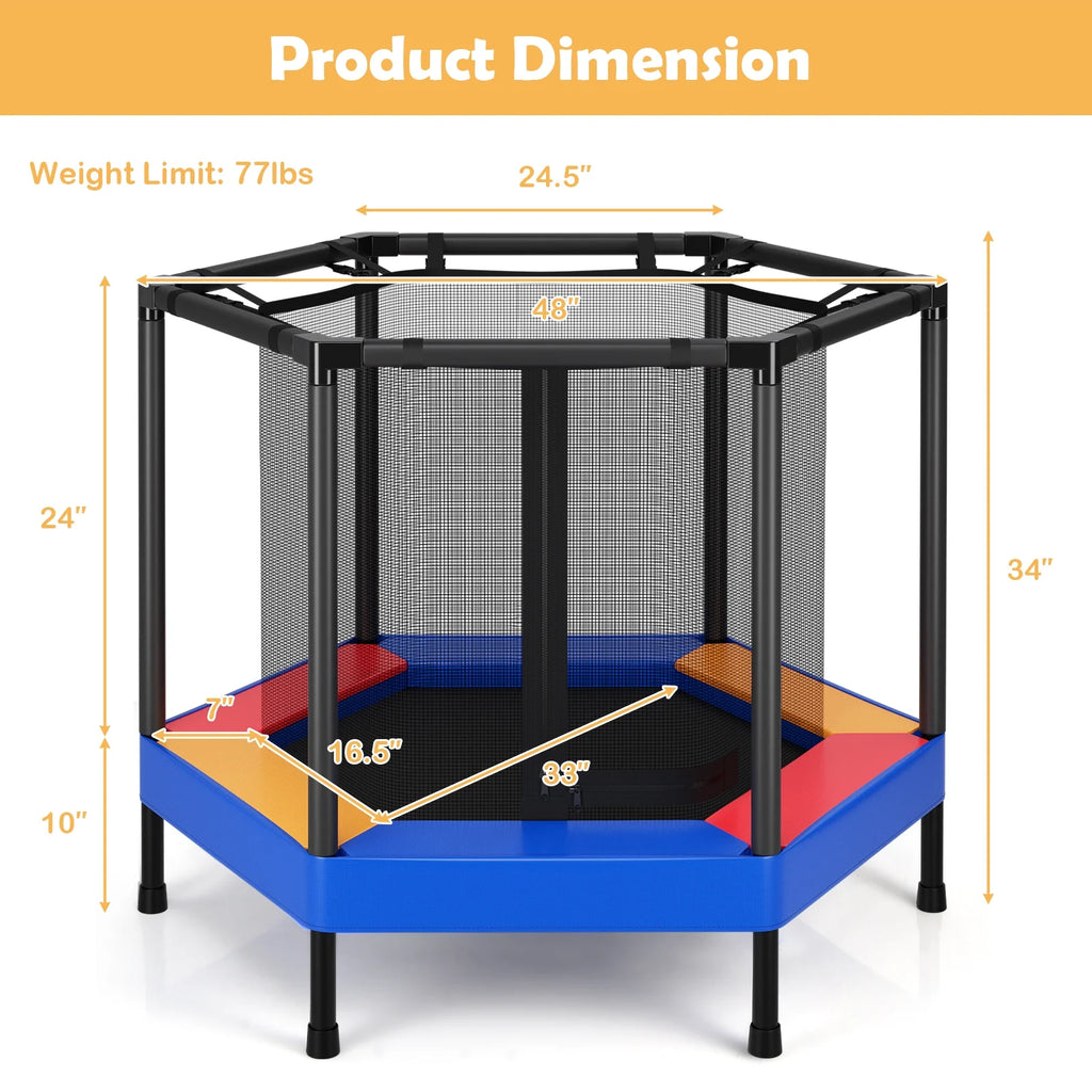 48’’ Hexagonal Shape Toddler Trampoline M860144