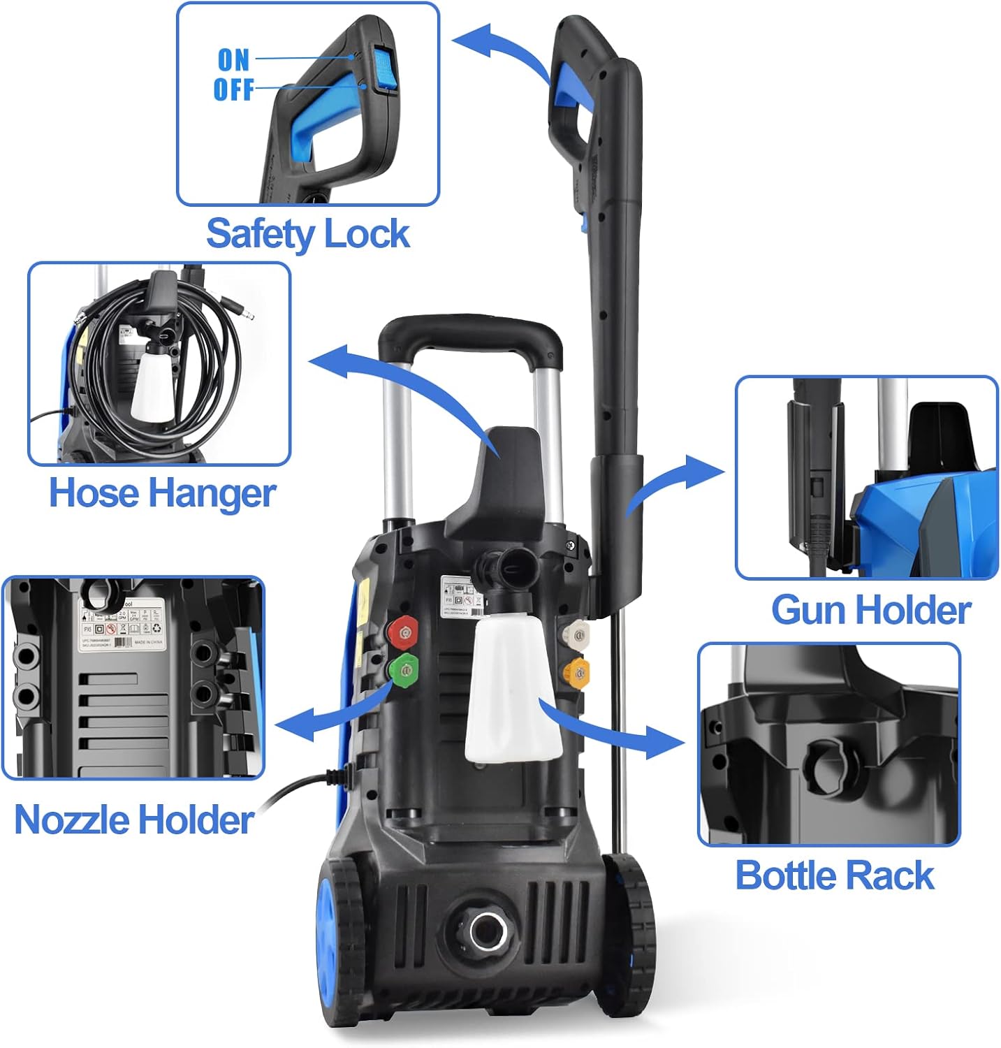 3500 PSI 2.6 GPM Electric Pressure Washer with Foam Cannon and Hose Reel R619802