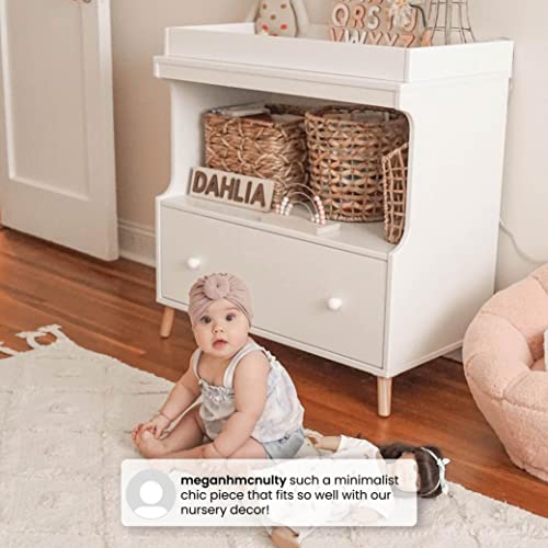 Bianca White Natural Convertible Changing Table with Drawer K2684