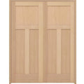 48 in. x 80 in. Unfinished Red Oak Wood Double Prehung Interior French Door L743
