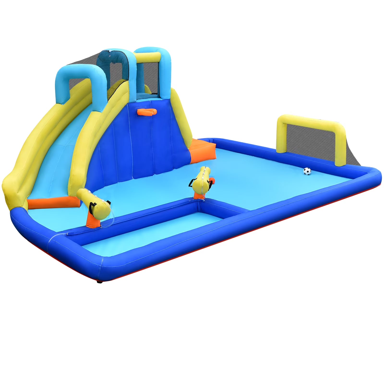 Inflatable Bounce House Water Slide Bouncer with Ball Shooting Climbing Wall X194930