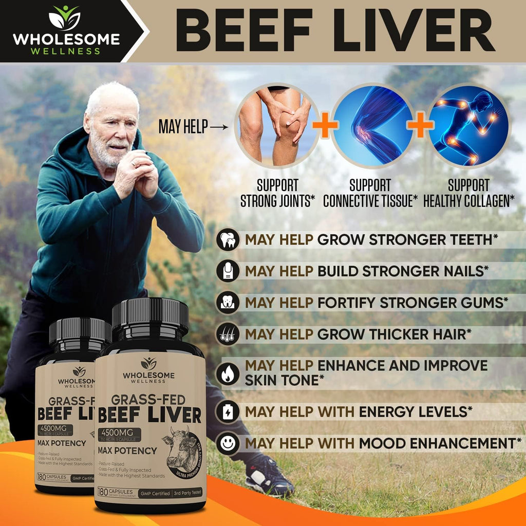 180 Pills 750mg Beef Liver Capsules V932