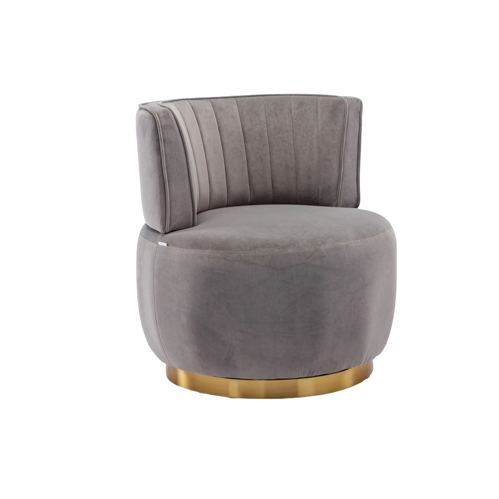 360 Degree Swivel Velvet Accent Sofa Chair Y453568