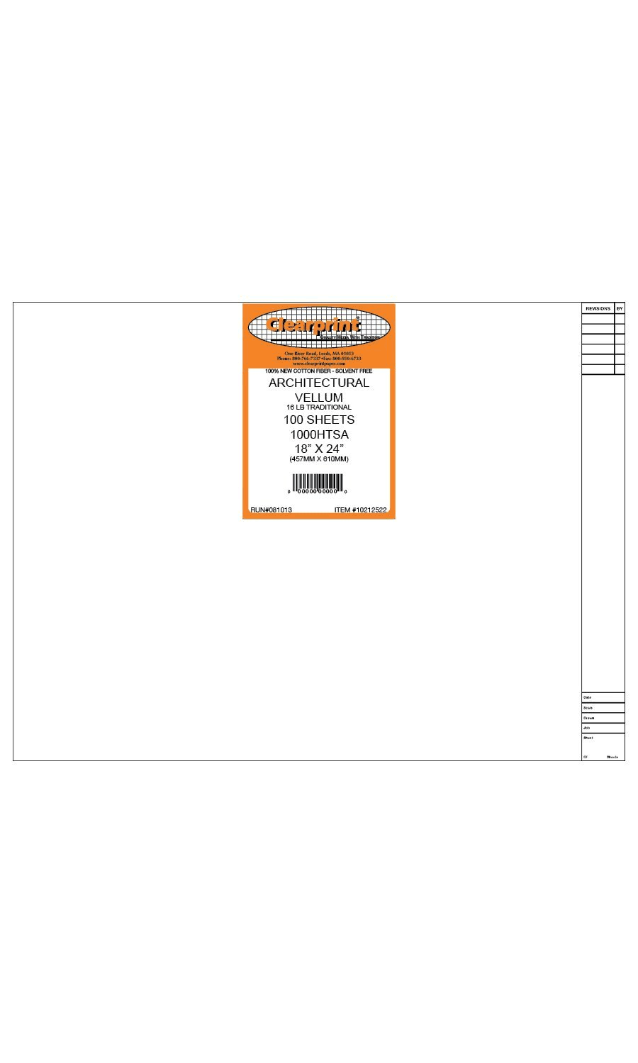 100% Cotton Design Vellum Sheets, 18 x 24 Inches, 100 Sheets per Pack R130708