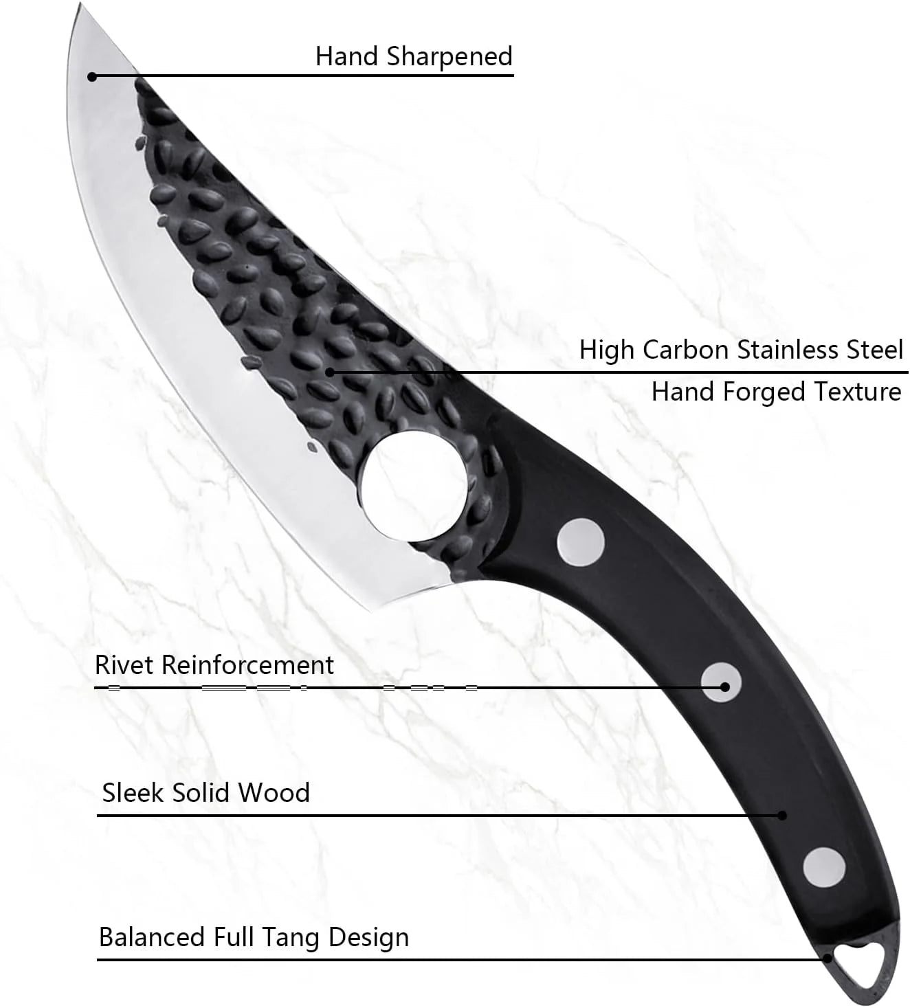 Black High Carbon Steel Boning Knife N233