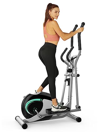 Compact Elliptical Exercise Machine with 8 Levels Adjustable Resistance Y42237