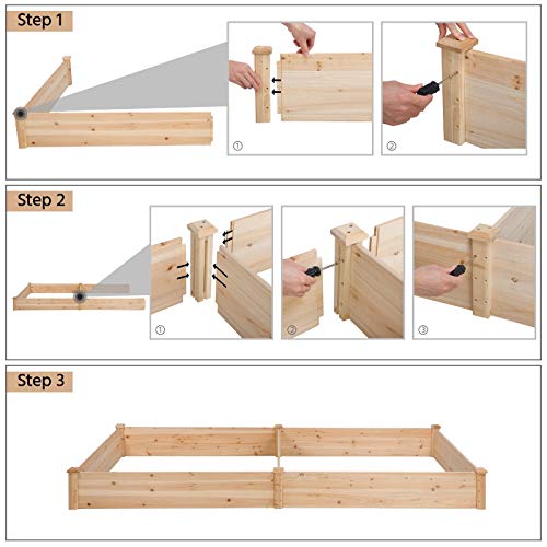 Natural Wood 8×2ft Raised Garden Bed K721