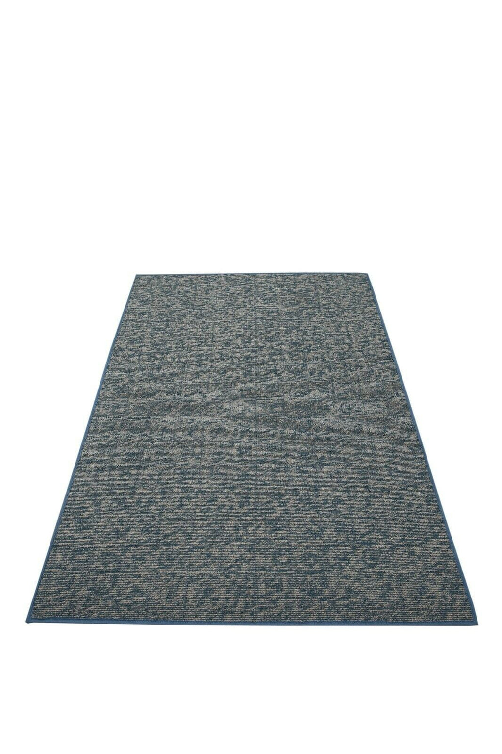 Blue 60" x 120" Half Round Solid Color Rug D78310