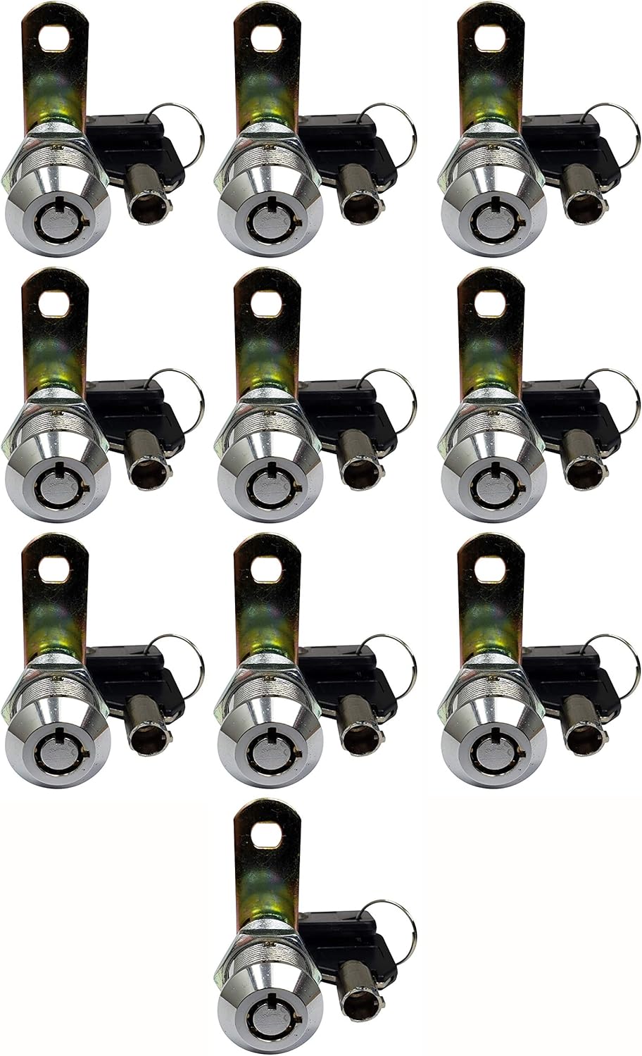 5/8 Inch Chrome Tubular Cam Lock, Pack of 10 Y370