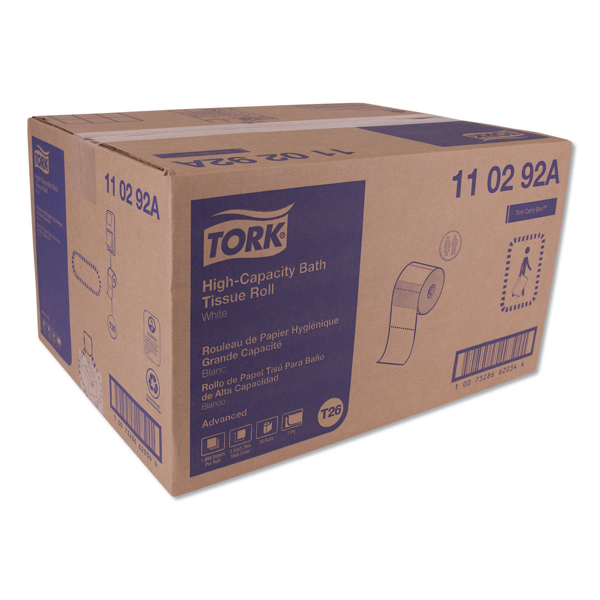 2-Ply White Bath Tissue, 1,000 Sheets/Roll, 36/Carton D163409