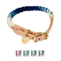 Ombre Rope & Leather Dog & Cat Collar, Indigo, X-Large N450363
