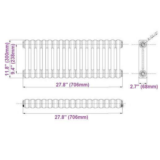 White Cast Iron Style Column Radiator W427507