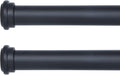 Black 28-48 inch Adjustable Single Curtain Rods with End Cap Finials, 1 inch Diameter, 2 pack C63012