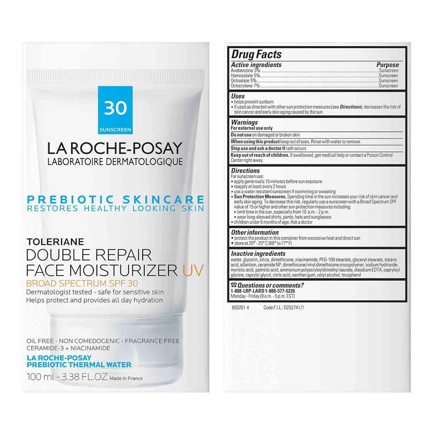 Daily Facial Moisturizer with SPF 30 Niacinamide and Glycerin Oil Free E634