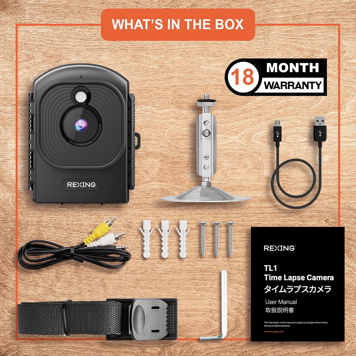 Time-Lapse Camera 2.4” LCD 1920x1080 Full HD Video 110° Wide-Angle Lens 6 Month Battery Life 2W White LED Loop Recording Storage up to 512GB L64879