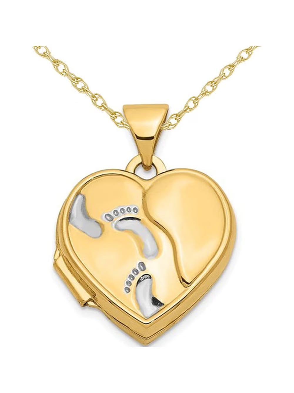 14K Yellow Gold Heart Locket Pendant Necklace with Chain T223874