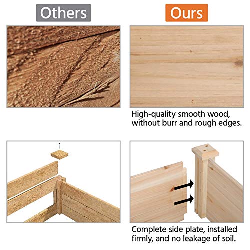 Natural Wood 8×2ft Raised Garden Bed K721