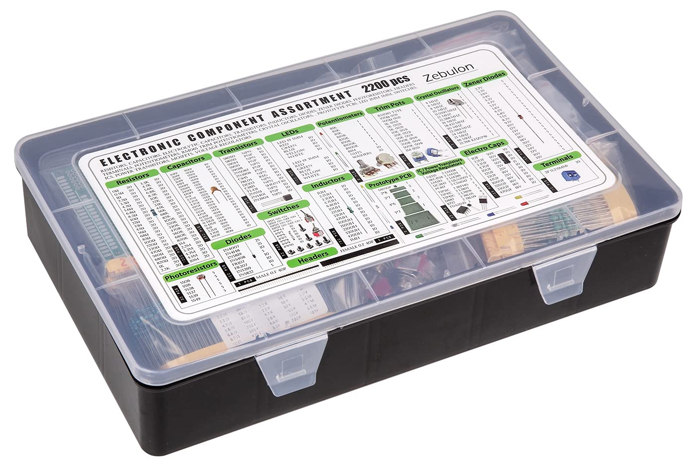 2200 pcs Electronic Component Assortment Kit J543