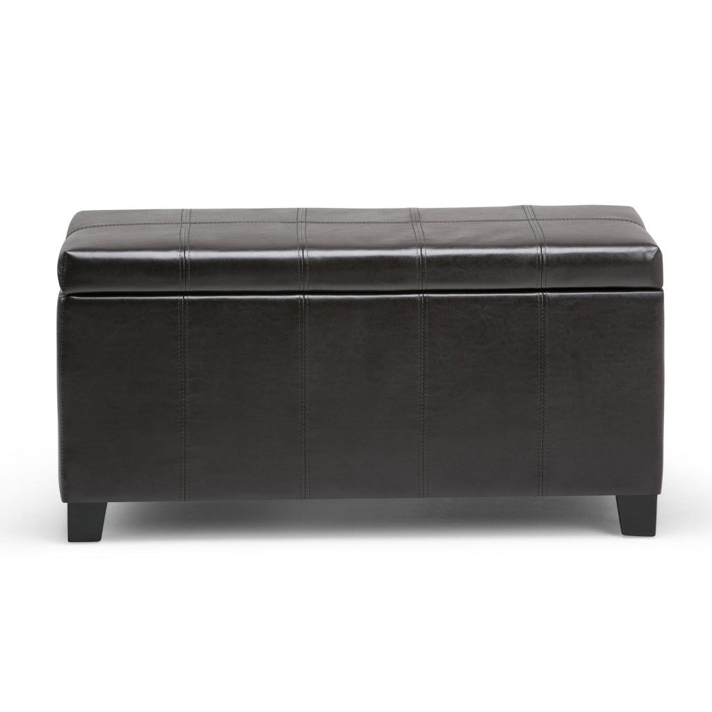 Distressed Gray Taupe Storage Ottoman Bench C53587