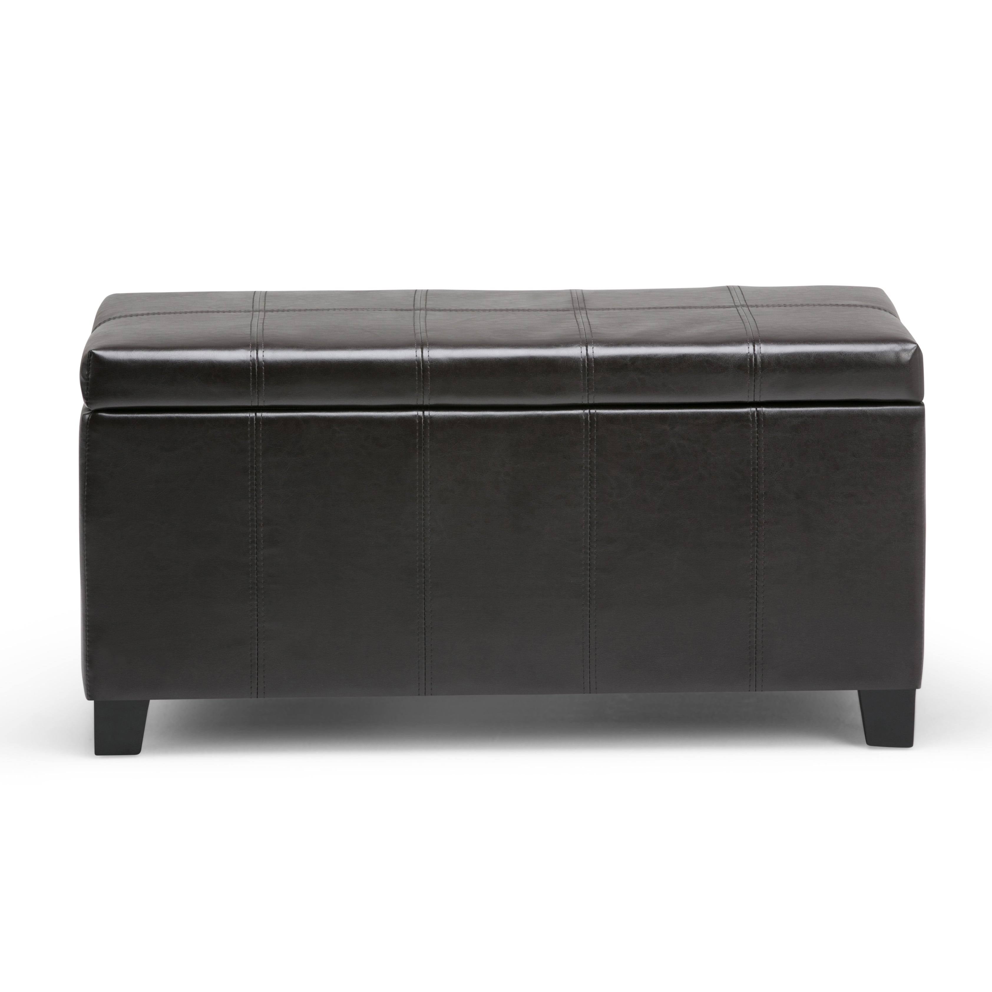 Distressed Gray Taupe Storage Ottoman Bench C53587