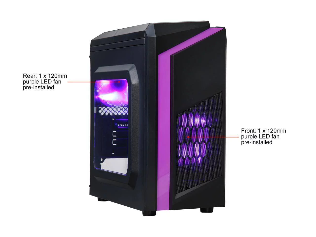 Black SPCC Micro ATX Mini Tower Computer Case Z300