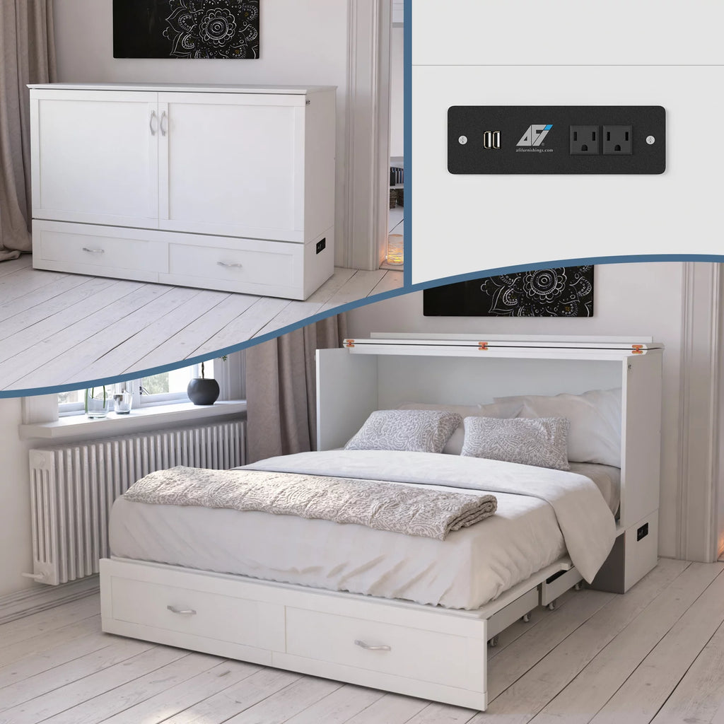 Queen White Murphy Bed Chest P74691