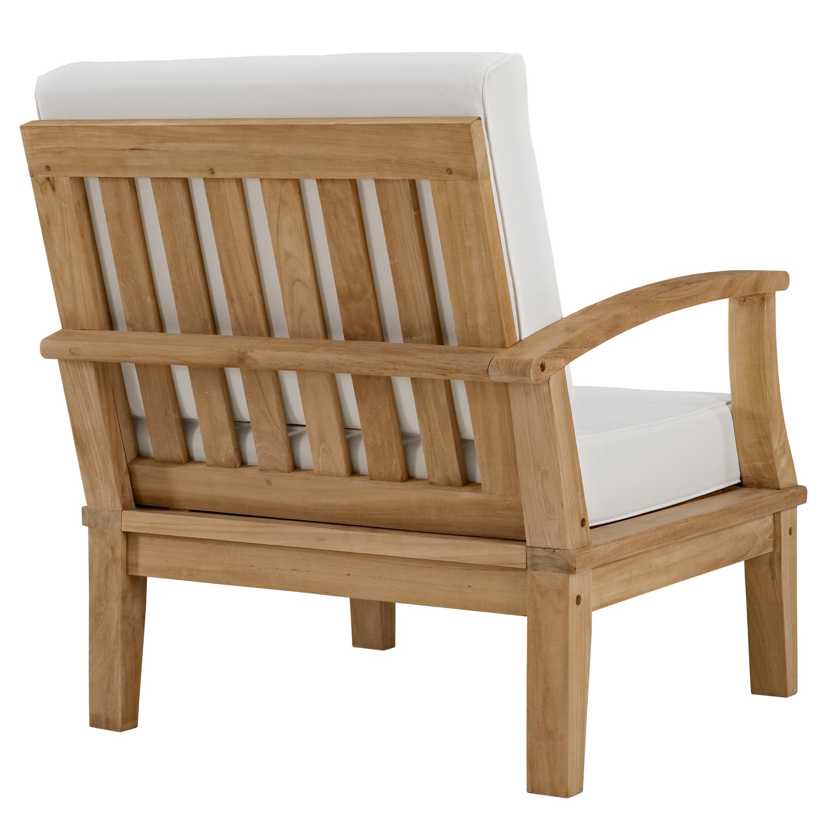 White Wood Left-Arm Patio Sofa D387115