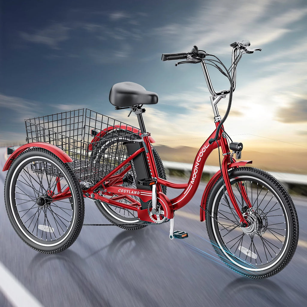 24" 350W 7-Speed Electric Tricycle with Removable Lithium Battery 36V 14.5AH P988