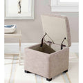 Rustic Solid Flip Top Square Storage Ottoman J8650