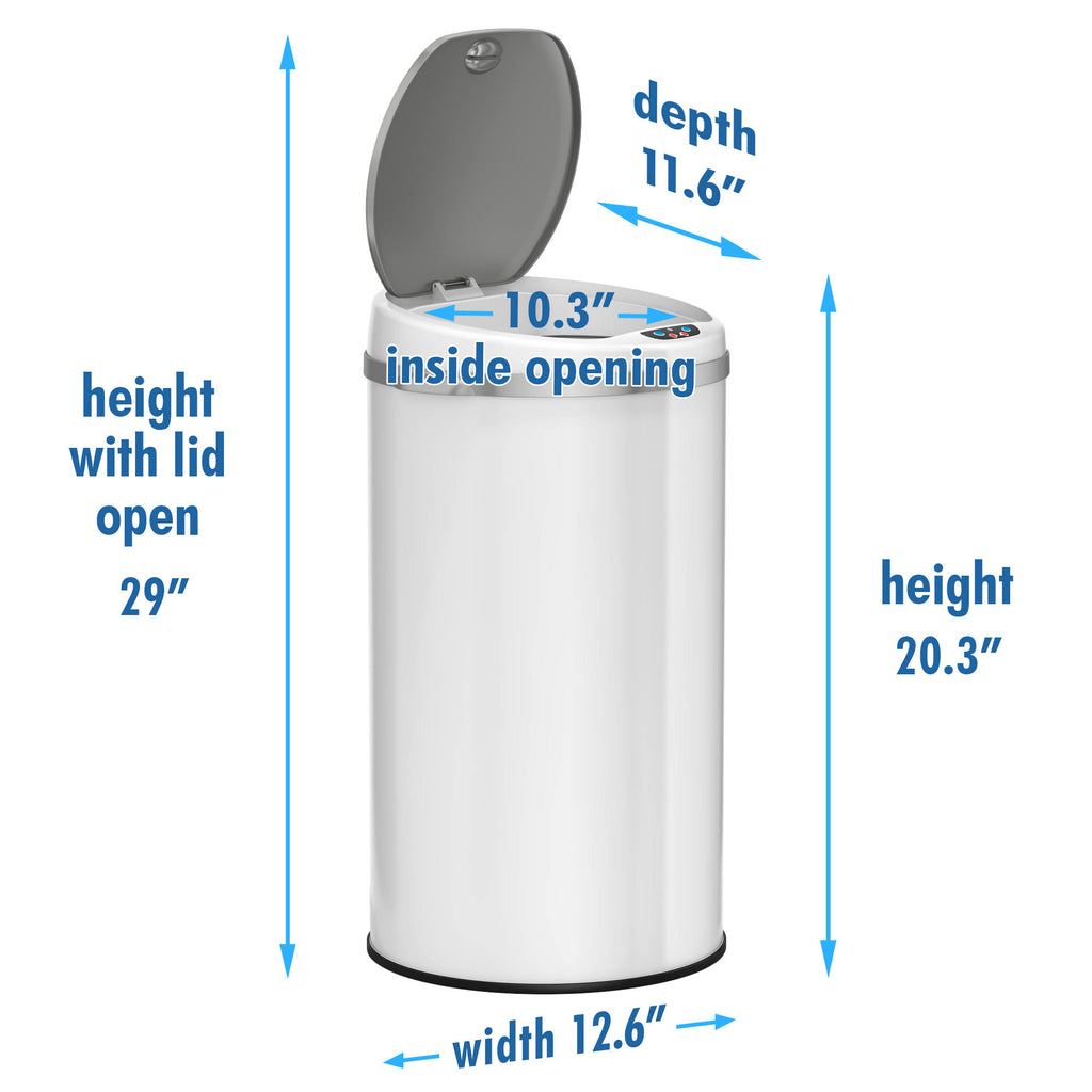 Pearl White 8 Gal Motion Sensor Trash Can G557529