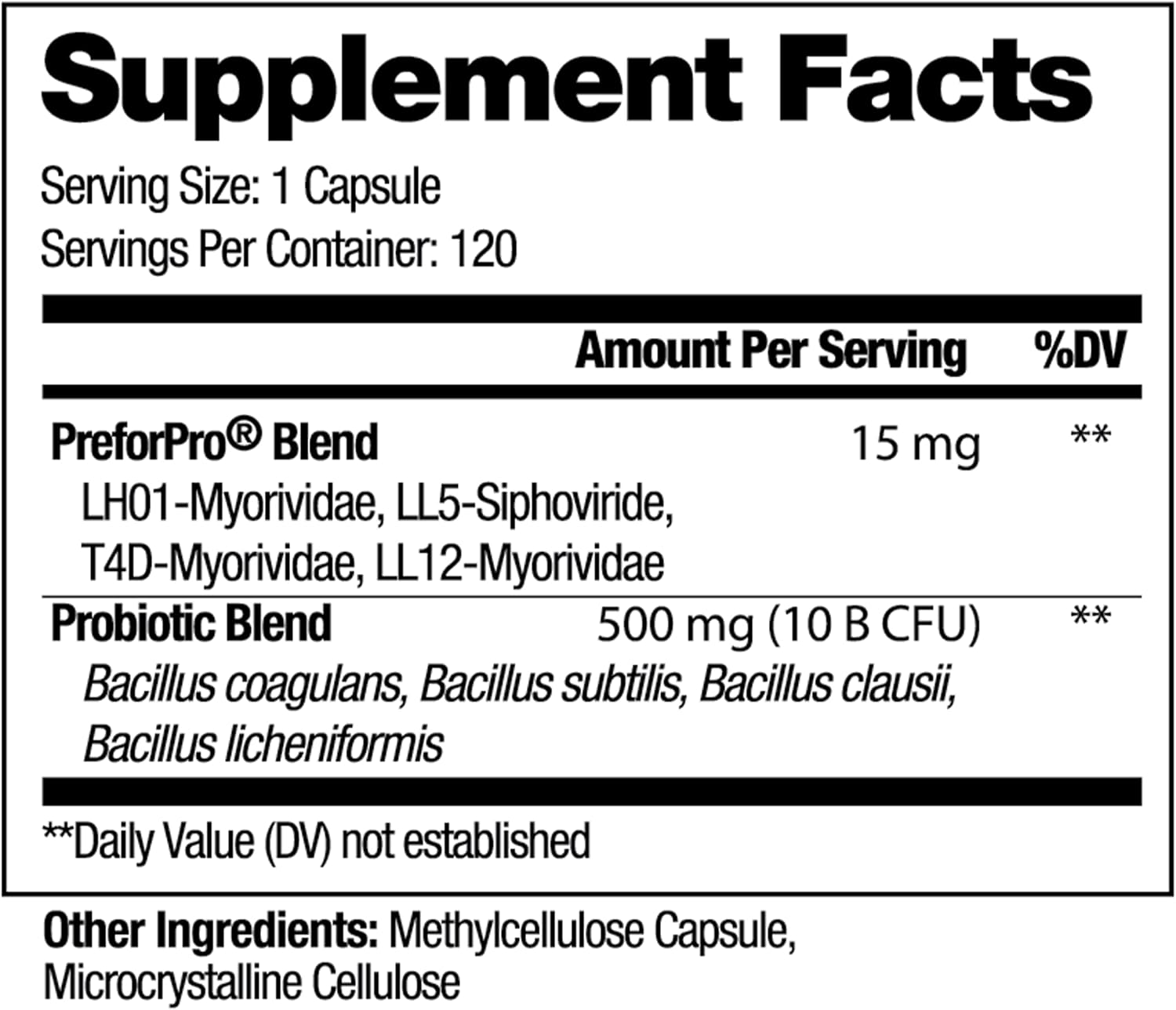 Spore Based Probiotic 120 Capsule P783230