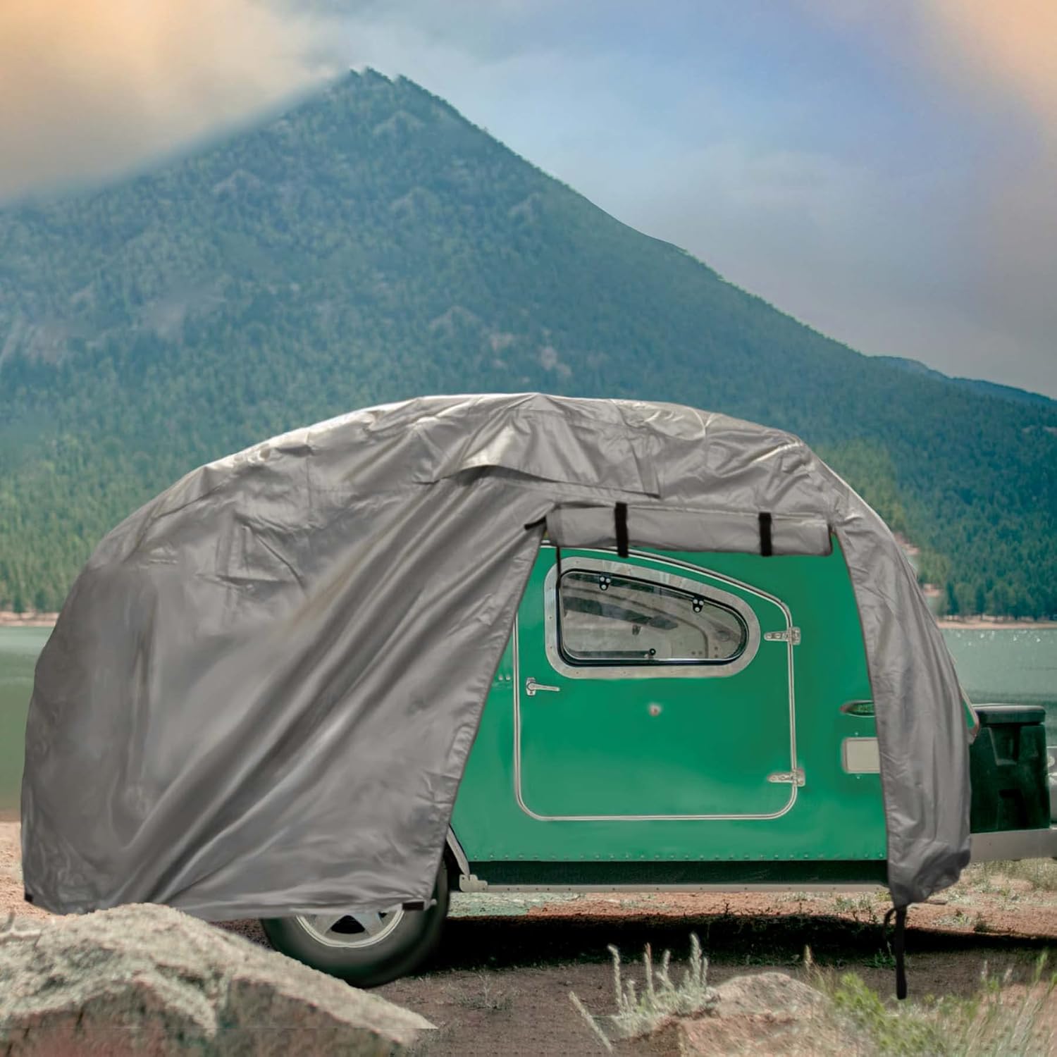 Silver Waterproof Teardrop Trailer Cover T17134
