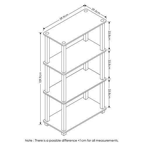 4-Tier Multipurpose Shelf Display Rack, Dark Cherry/Black Z699053
