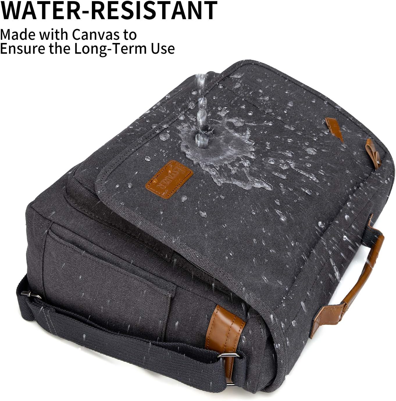 Canvas Laptop Shoulder Bag 17-17.3 Inch Water-resistance D1316
