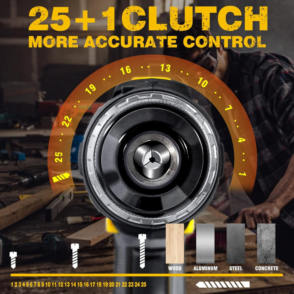 20V Cordless Drill Set with 1/2'' Keyless Metal Chuck S64461