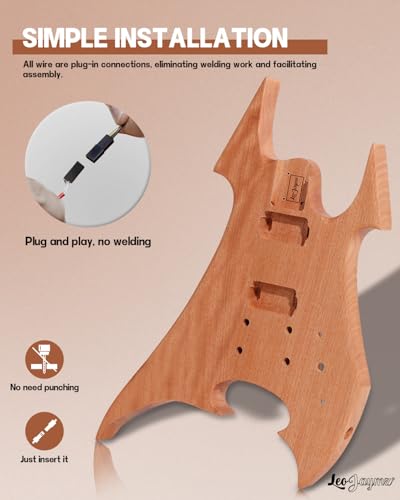 DIY Single Cut Electric Guitar Kit with Mahogany Body and Neck D6948