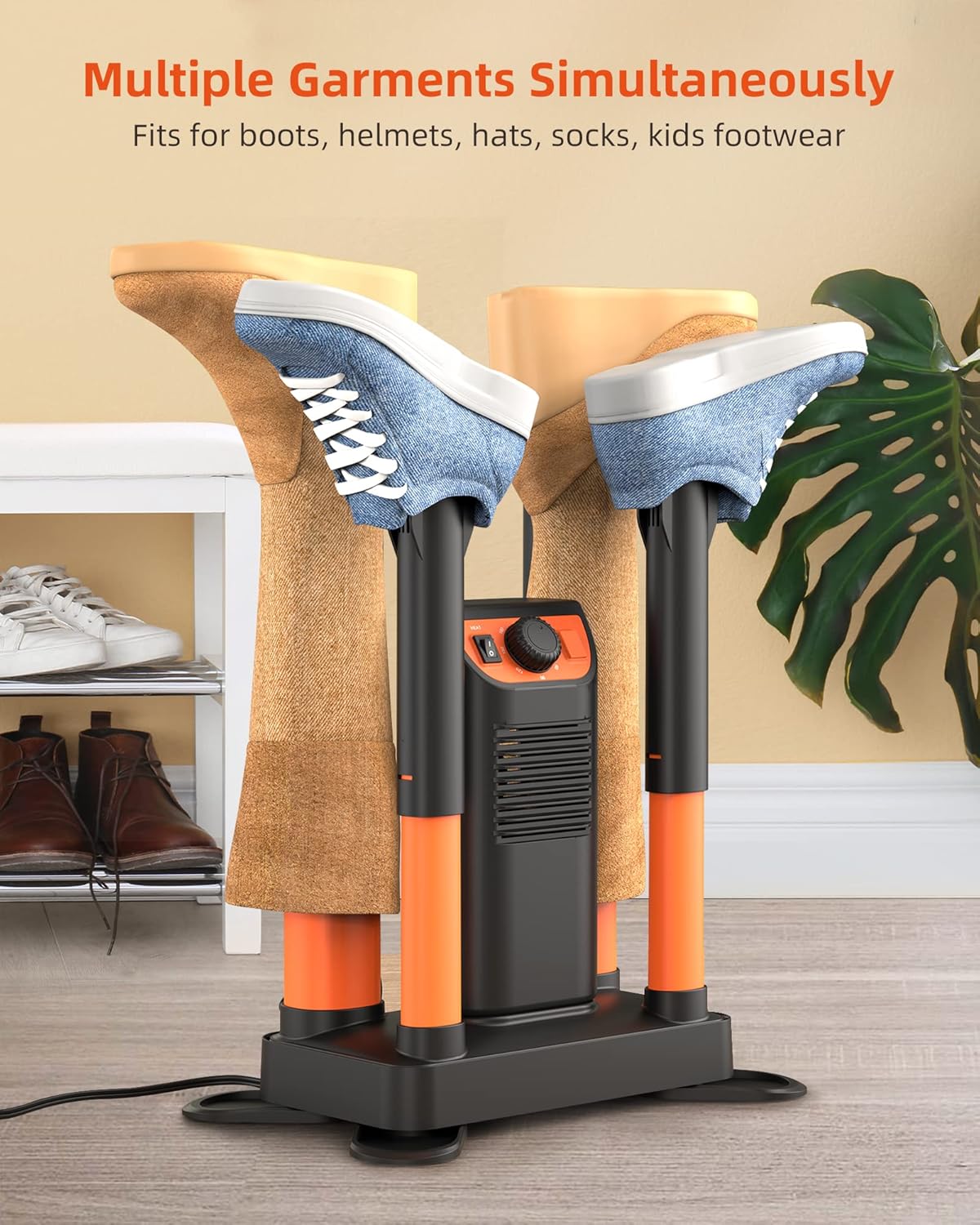 Boot Dryer Shoe Dryer with Heat Blower, Adjustable Tubes & Timer J559