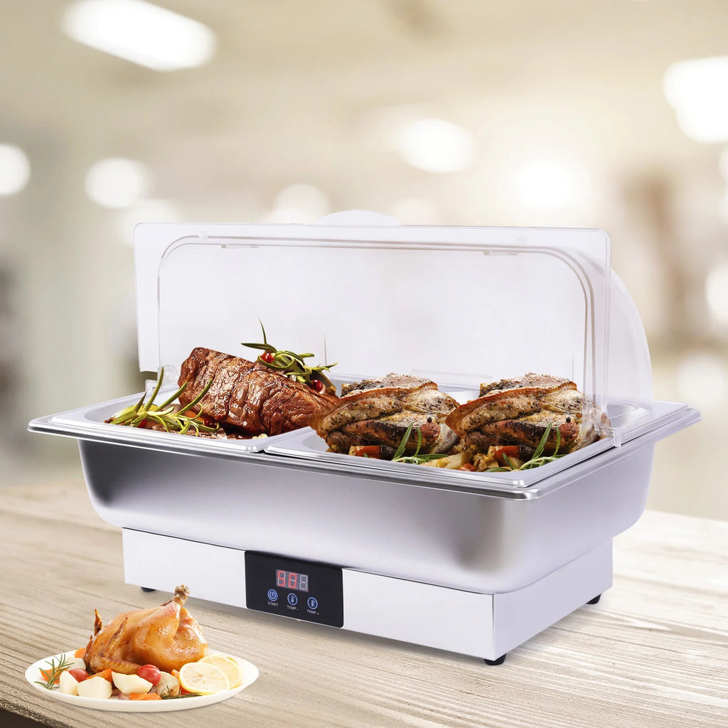 110V Stainless Steel Chafing Dish Buffet Set 2 Food Pot Z6278