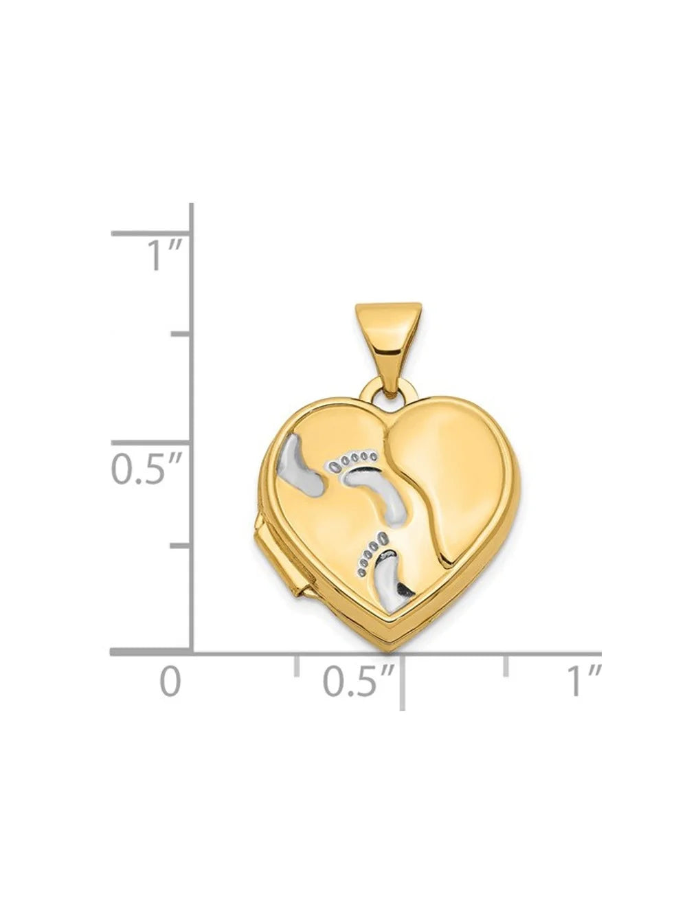 14K Yellow Gold Heart Locket Pendant Necklace with Chain T223874