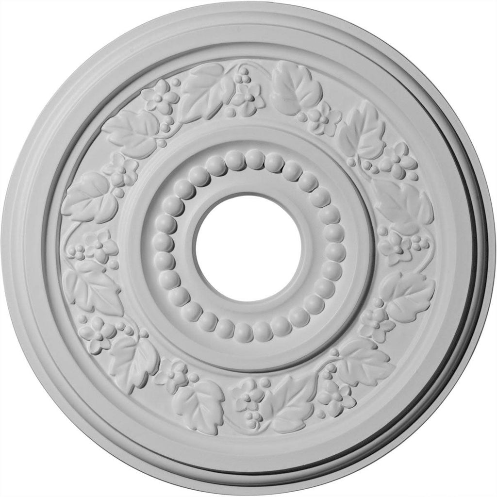 16 1/8x22OD x 3 1/2x22ID x 7/8x22P Hand-Painted Silver Ceiling Medallion J96412