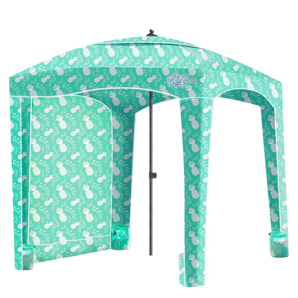 Beach Cabana Canopy, Waterproof, Portable 6' x 6' Beach Shelter with Side Wall, UPF 50+ Z16968