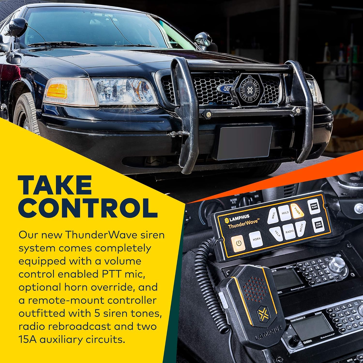 100W Emergency Police Siren Kit PA System M1683
