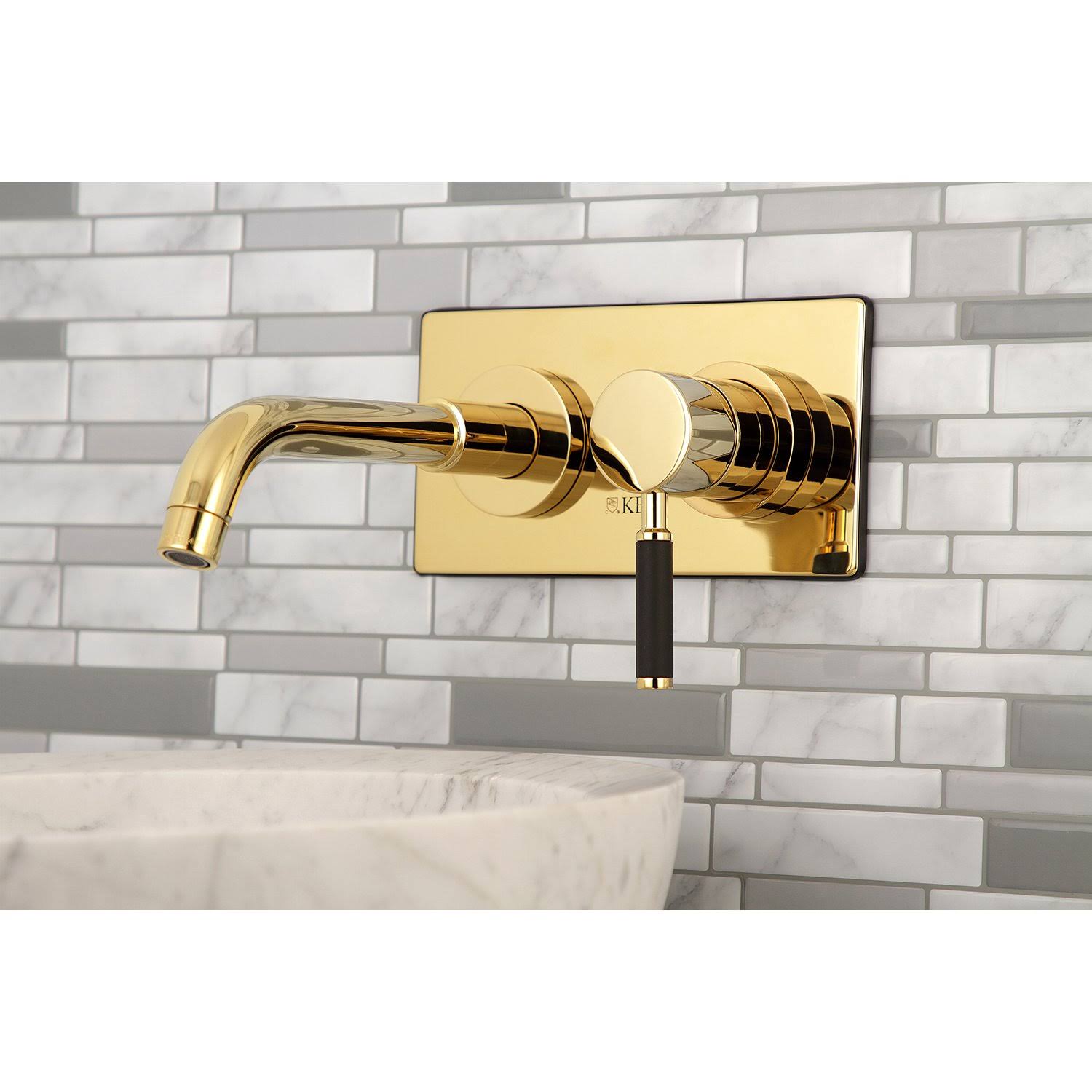 Polished Brass Wall Mount Bathroom Faucet Z7278