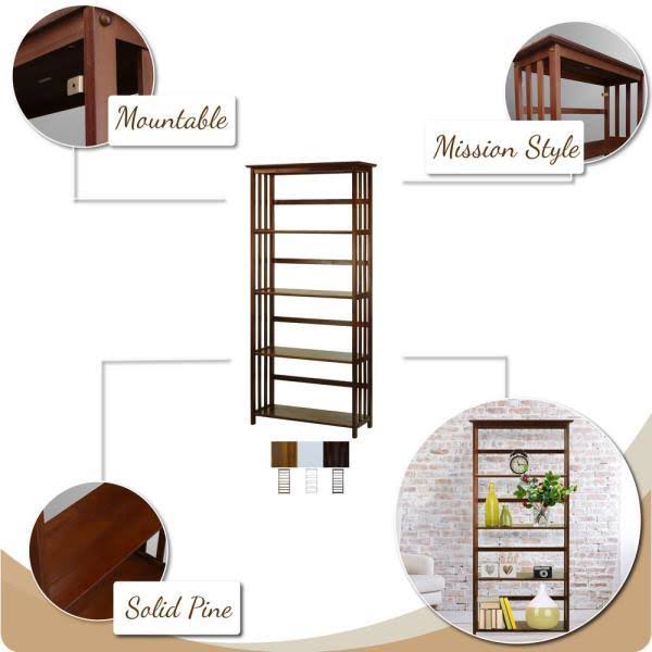 Espresso 5-Shelf Bookcase D9038