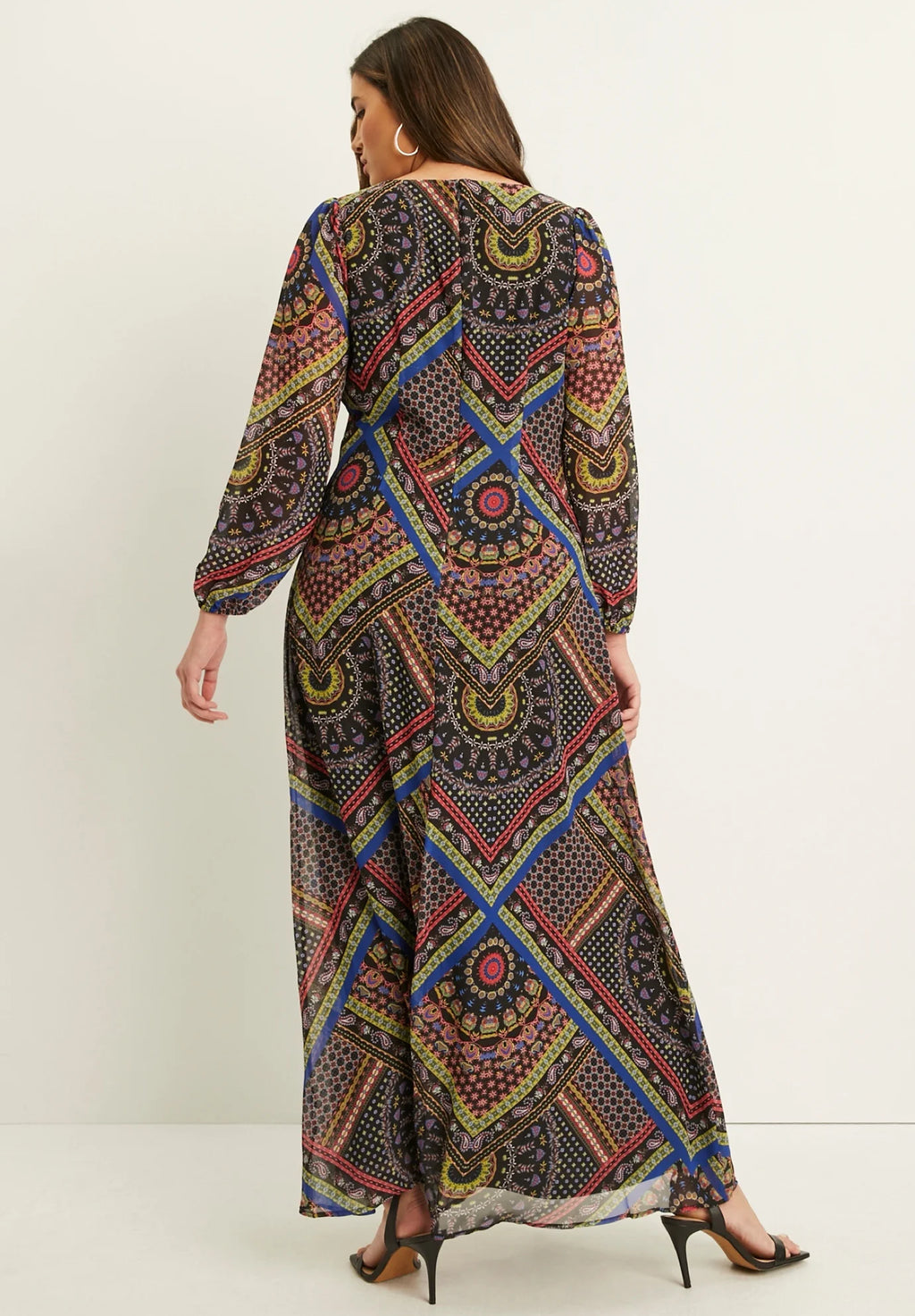 Plus Size Chiffon Maxi Dress F945