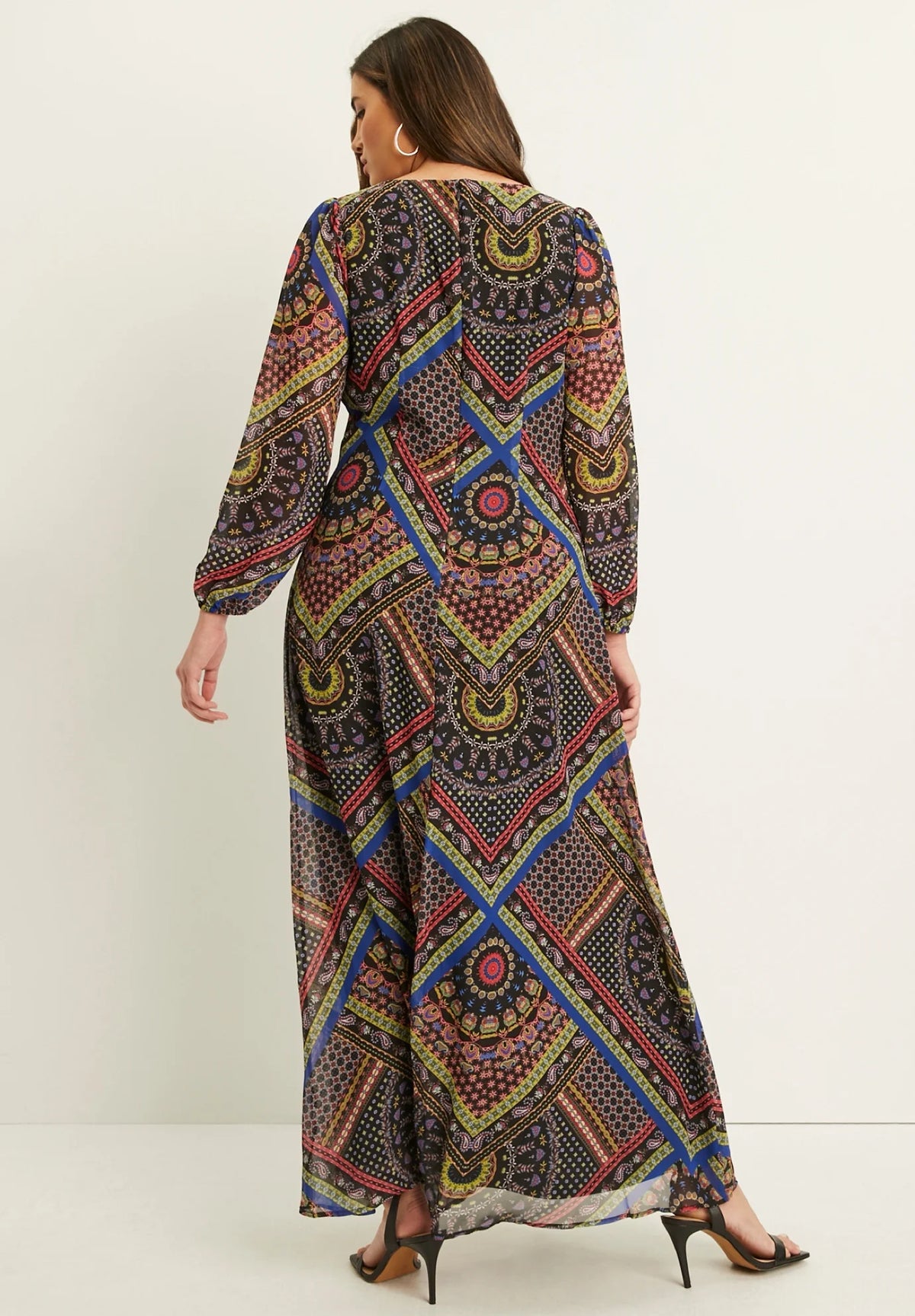 Plus Size Chiffon Maxi Dress F945