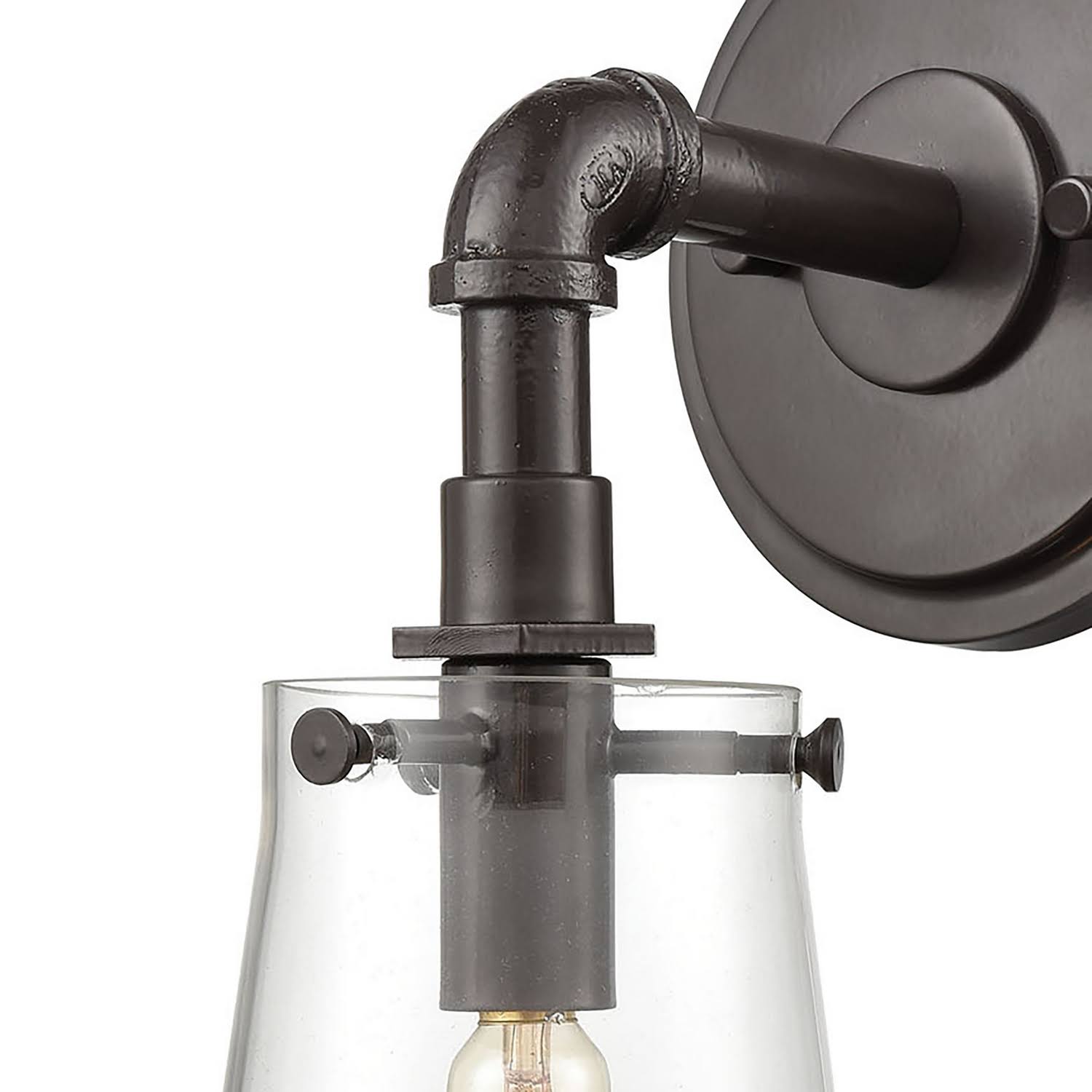 Oil Rubbed Bronze 1-Light Sconce with Clear Glass M528