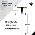 72-Inch Insulated Metal Soil Probe with T-Handle Steel Rod E10580