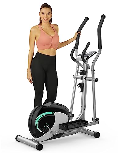 Compact Elliptical Exercise Machine with 8 Levels Adjustable Resistance Y42237