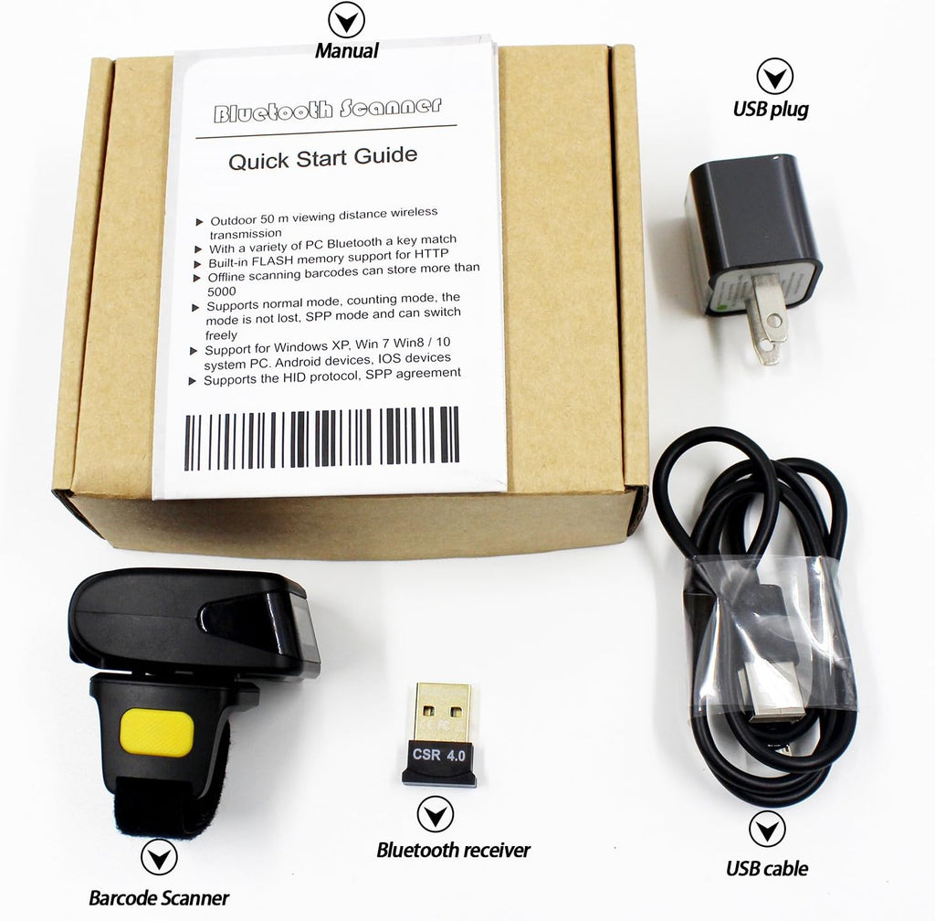 2D Bluetooth Ring Barcode Scanner I2105